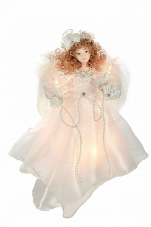 White Small 10-Light Angel Tree topper