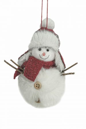 White Hanging Snowman Ornament