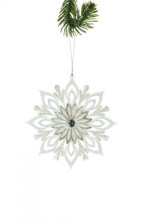 White Round Snowflake Ornament