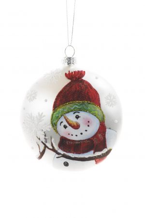 Silver Hanging Flat Ball Ornament