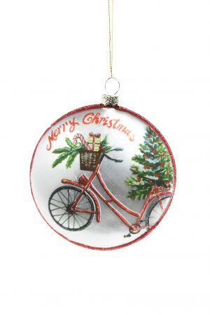 Silver Hanging Flat Ball Ornament