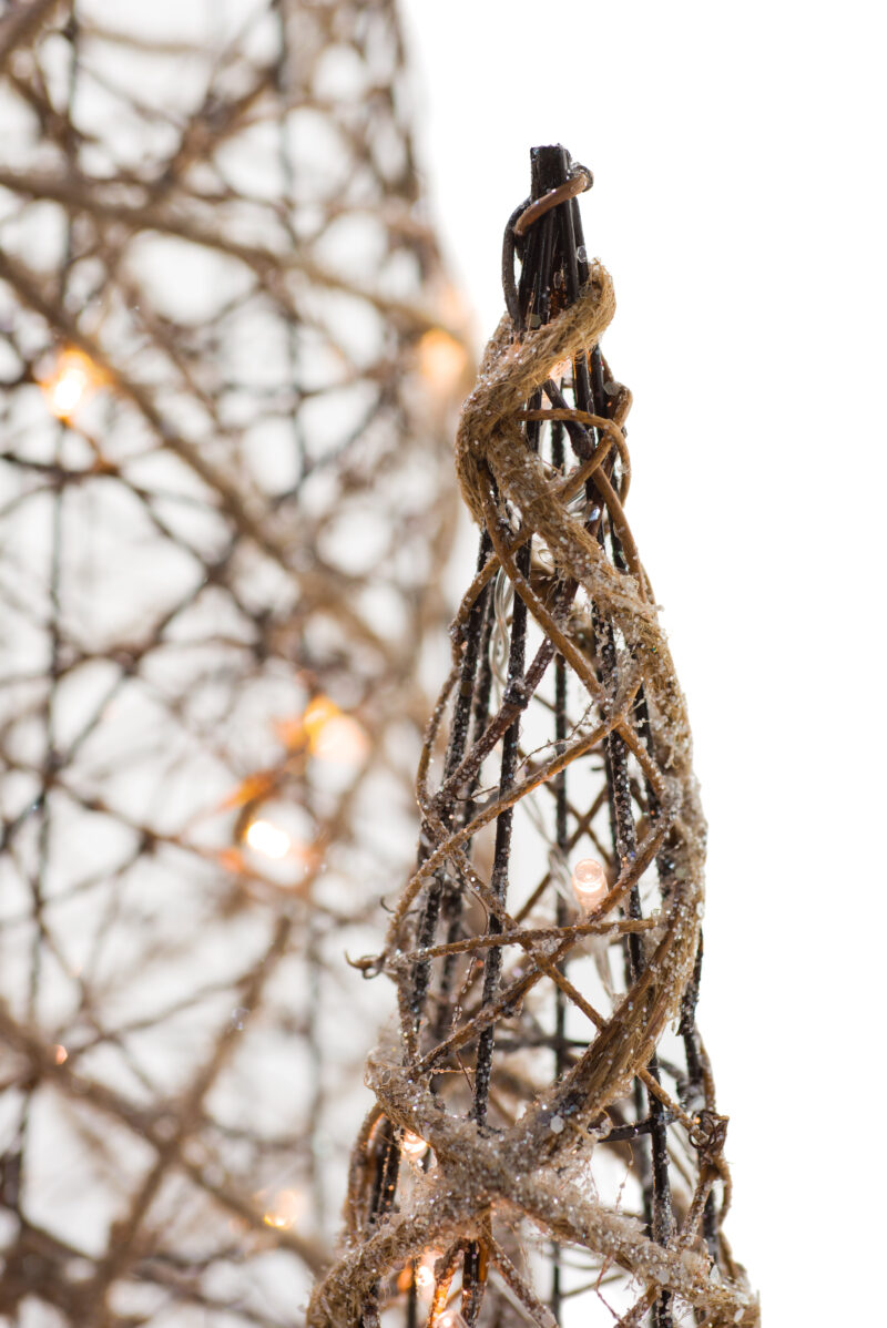 Brown Grapevine Glittered Cone Accent Lighted Tree Set - Image 7