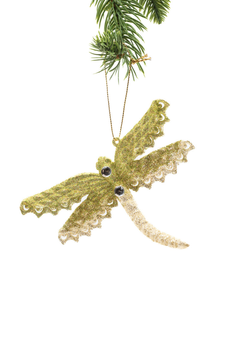 Gold/Cream Hanging Dragonfly Ornament