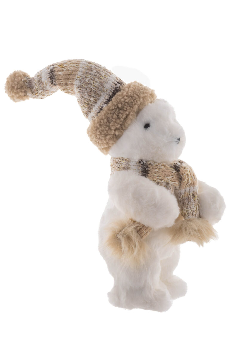 White/Beige Cotton Standing Eager Bear - Image 2