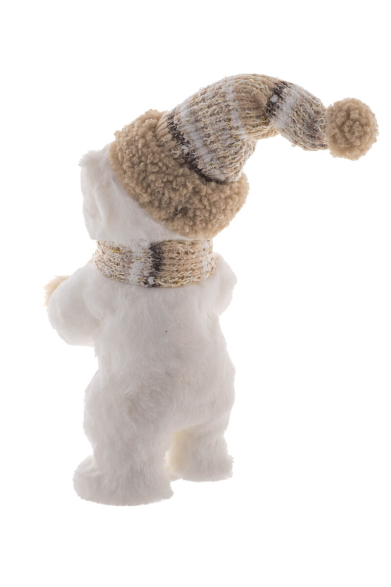 White/Beige Cotton Standing Eager Bear - Image 3