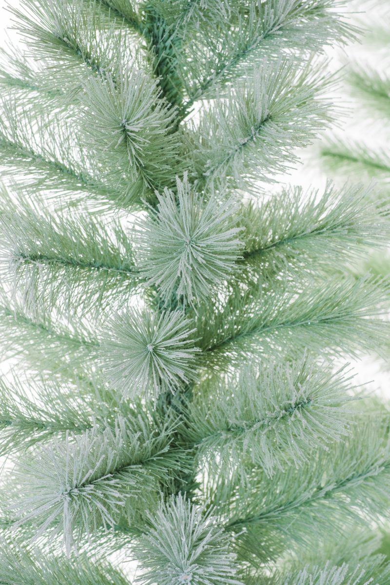 Pastel Green PVC Glittered Three Piece Tree Set with Burlap Base - Image 2