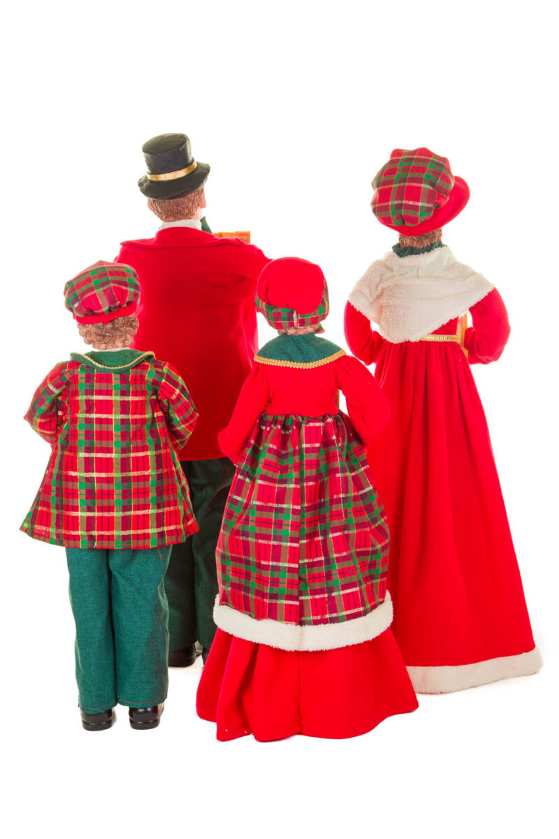 Red and Green Happy Caroler Family ,  Set Of 4 - Image 3