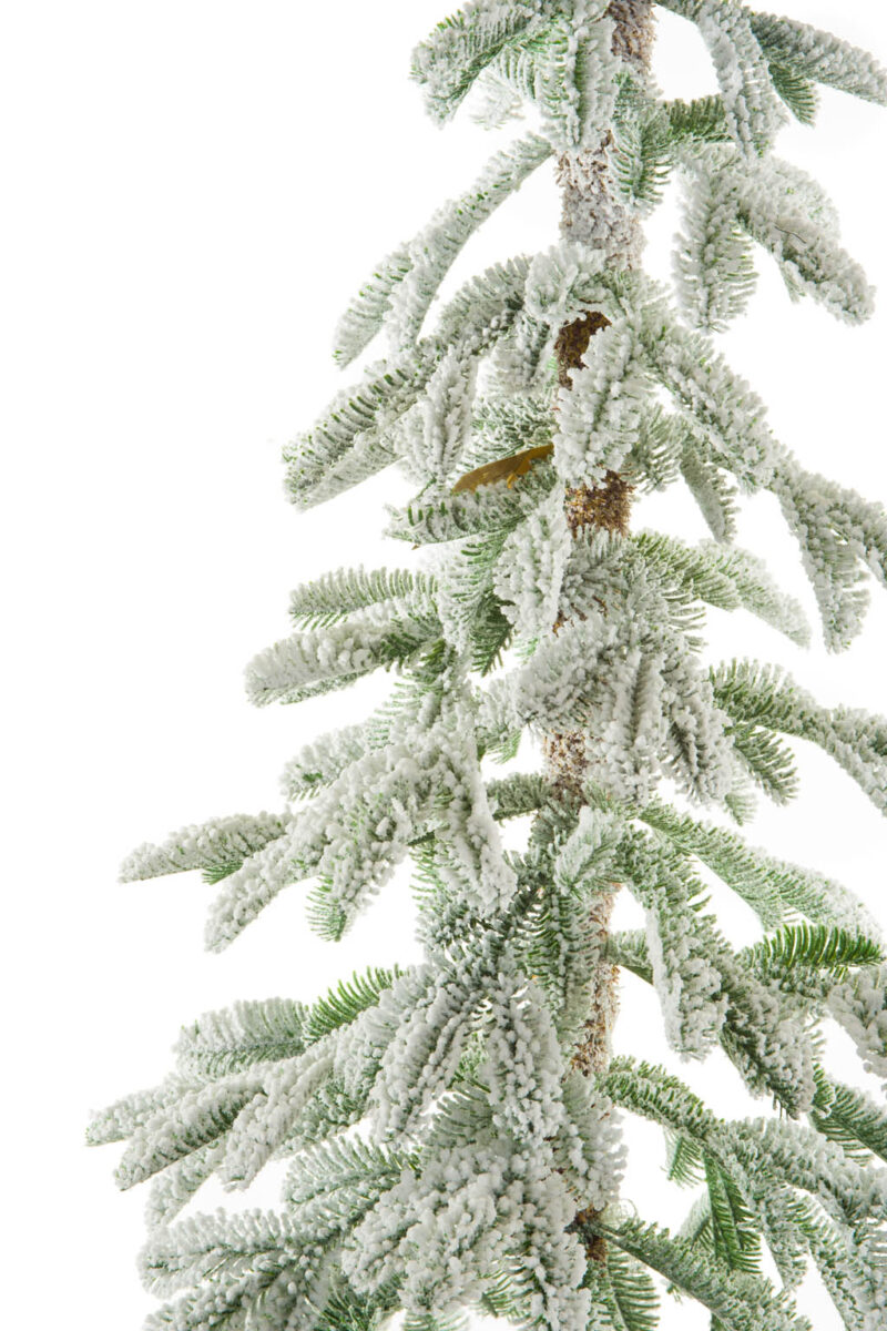 Green and White Flocked Flocked Christmas Tree - Image 2