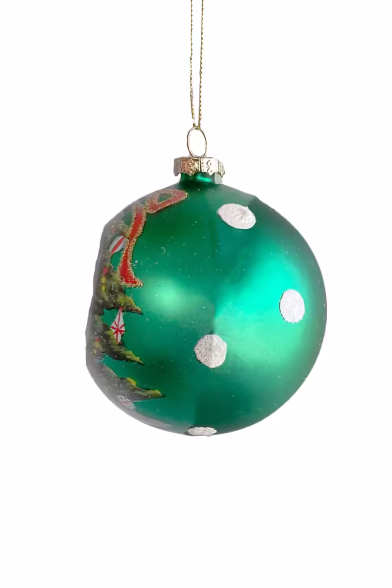 4.75" Green Reflector Tree Ball Ornament - Image 2