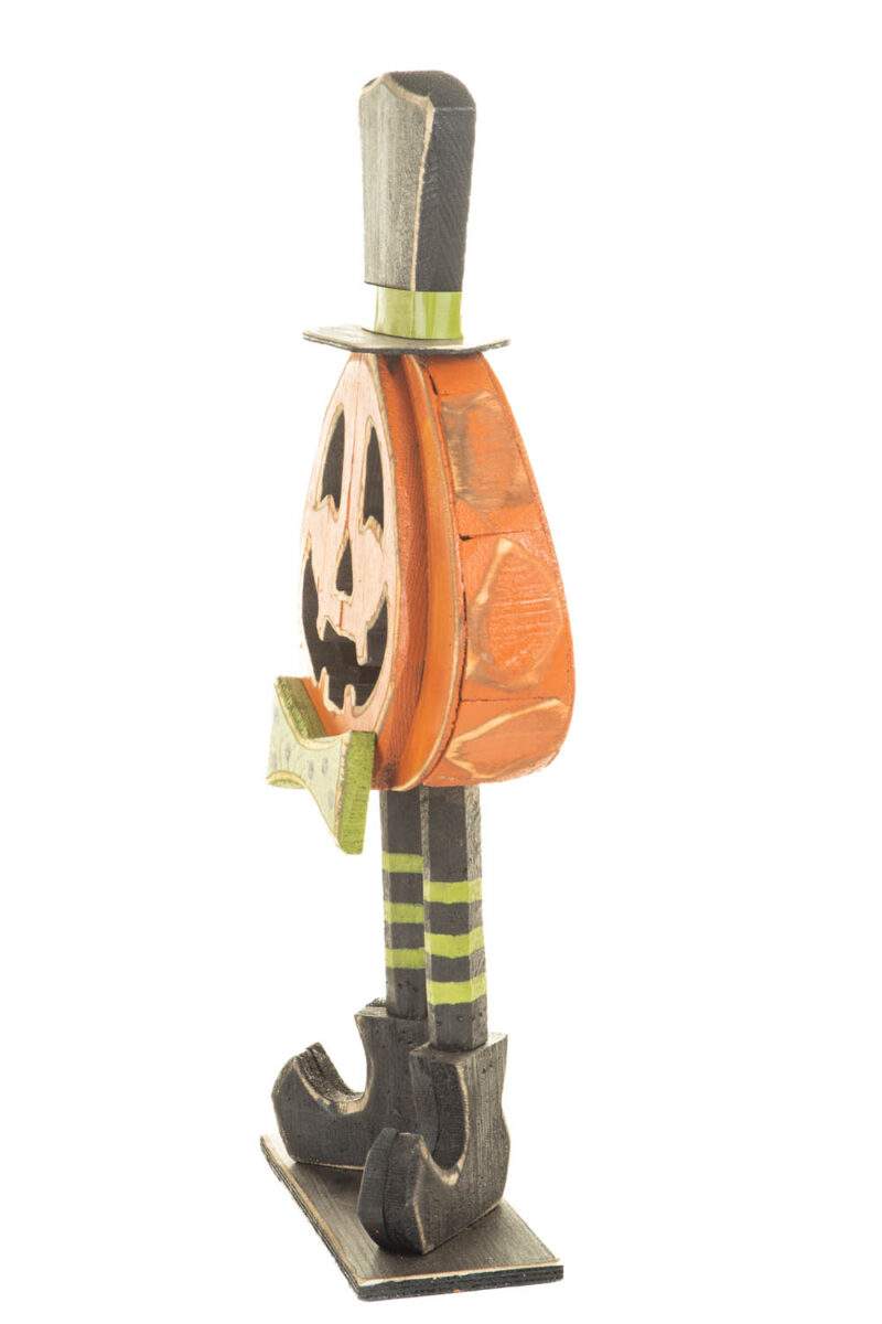 Orange and Black Wooden Smiling Jack-O-Lantern Standee - Image 3