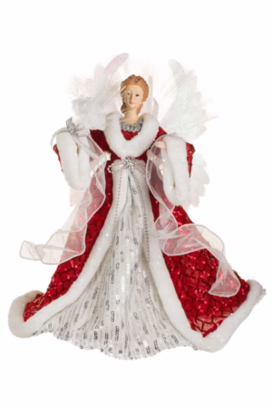 Red Fiber Optic Angel Tree Topper