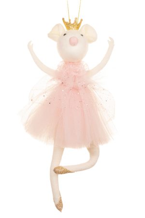 Hanging Pink Ballet Mouse Doll