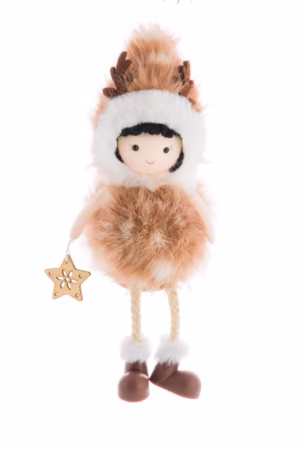 Sitting Brown Doe Girl Doll