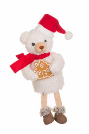 Sitting White Cozy Bear Doll