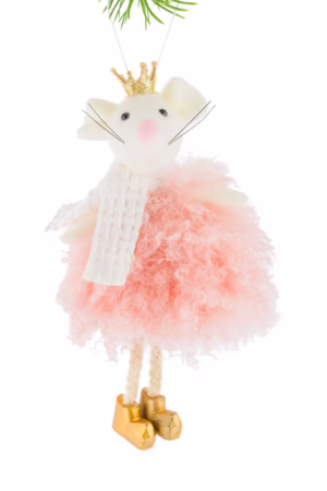 White Mouse Princess Ornament