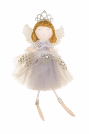 Gray Cherub Ballerina Girl Doll