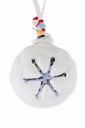White Snowball Bulb Ornament