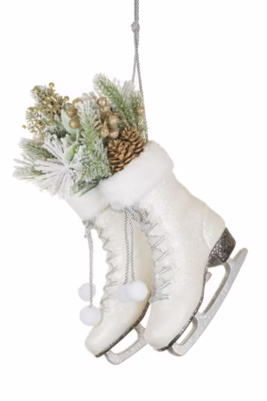 White Ice Skates Ornament