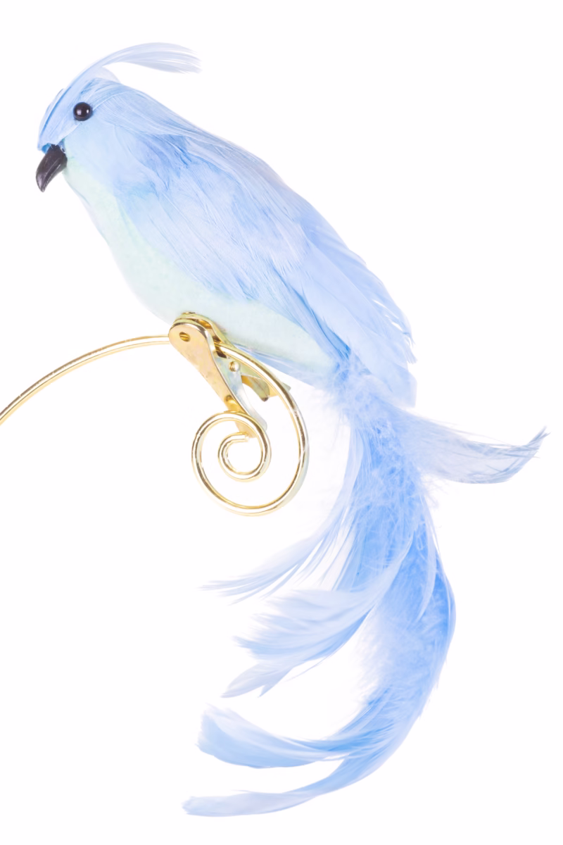 Clip-On Baby Blue Cockatiel Ornament