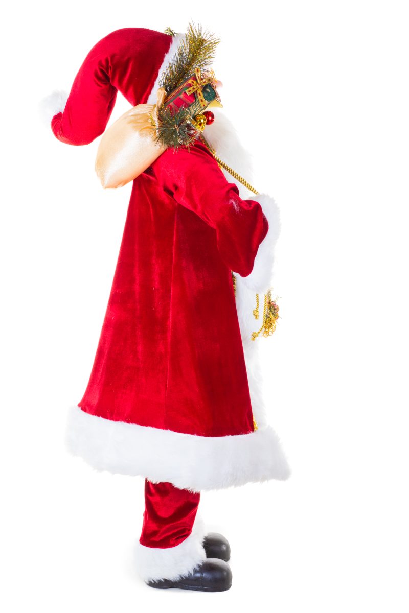 48″ Velveteen Red Fabric Santa Claus Figurine with Gifts - Image 5
