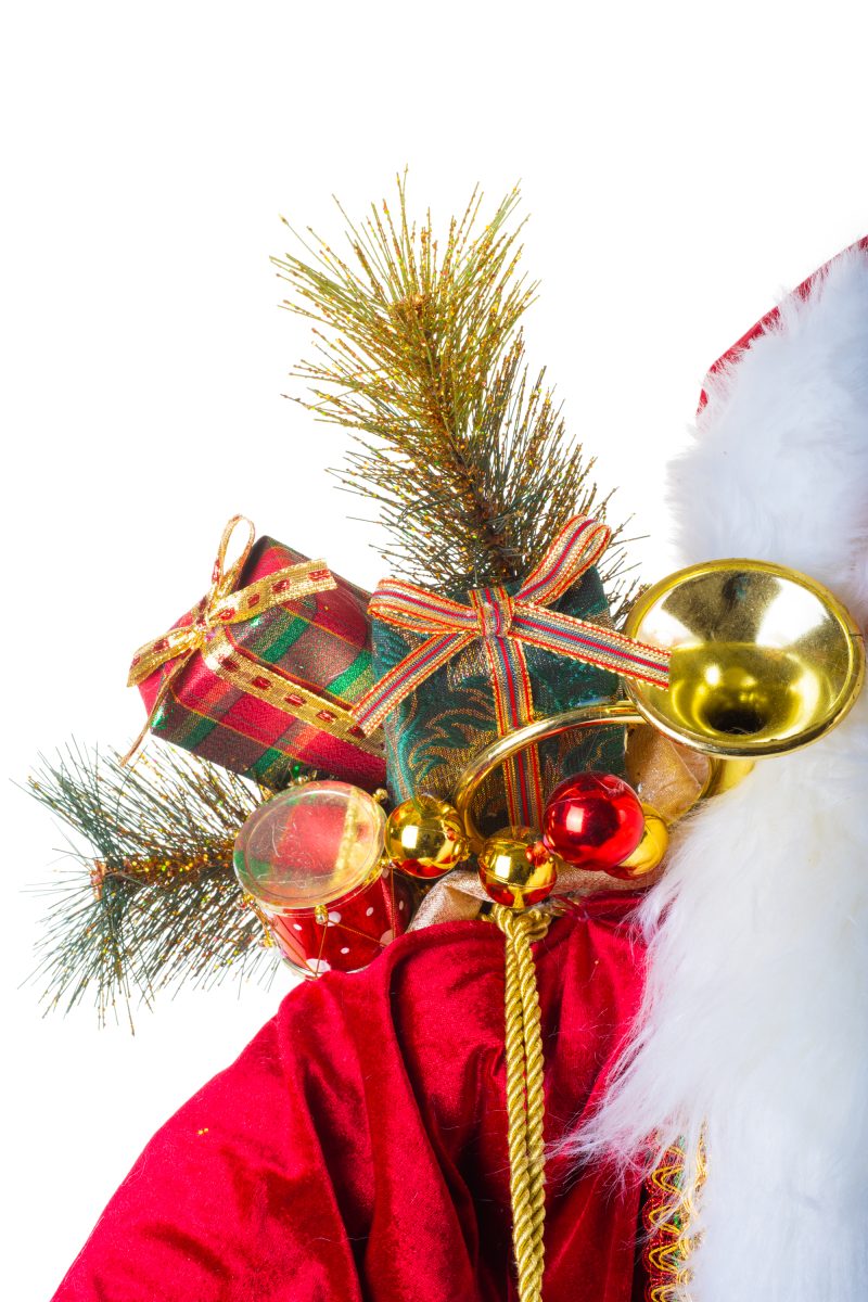 48″ Velveteen Red Fabric Santa Claus Figurine with Gifts - Image 3