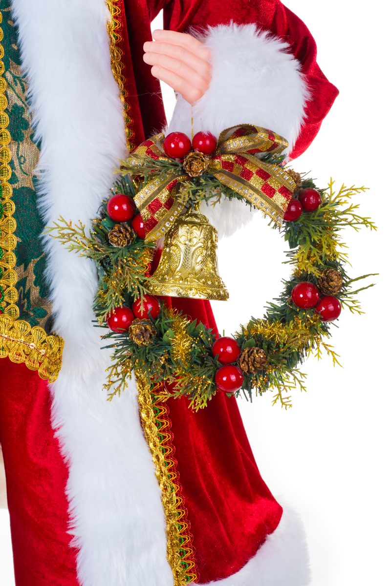 48″ Velveteen Red Fabric Santa Claus Figurine with Gifts - Image 4
