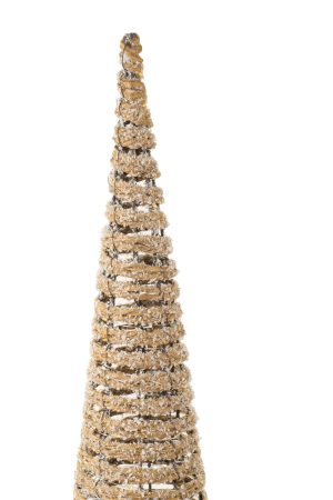 Set of 3 Brown Spirally Wrapped LED Tree Accents