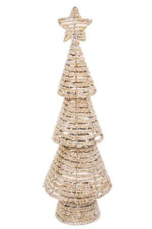 Brown Tiered LED Tree Accent With Star Topper