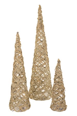 Set of 3 Gray Tree LED Accents