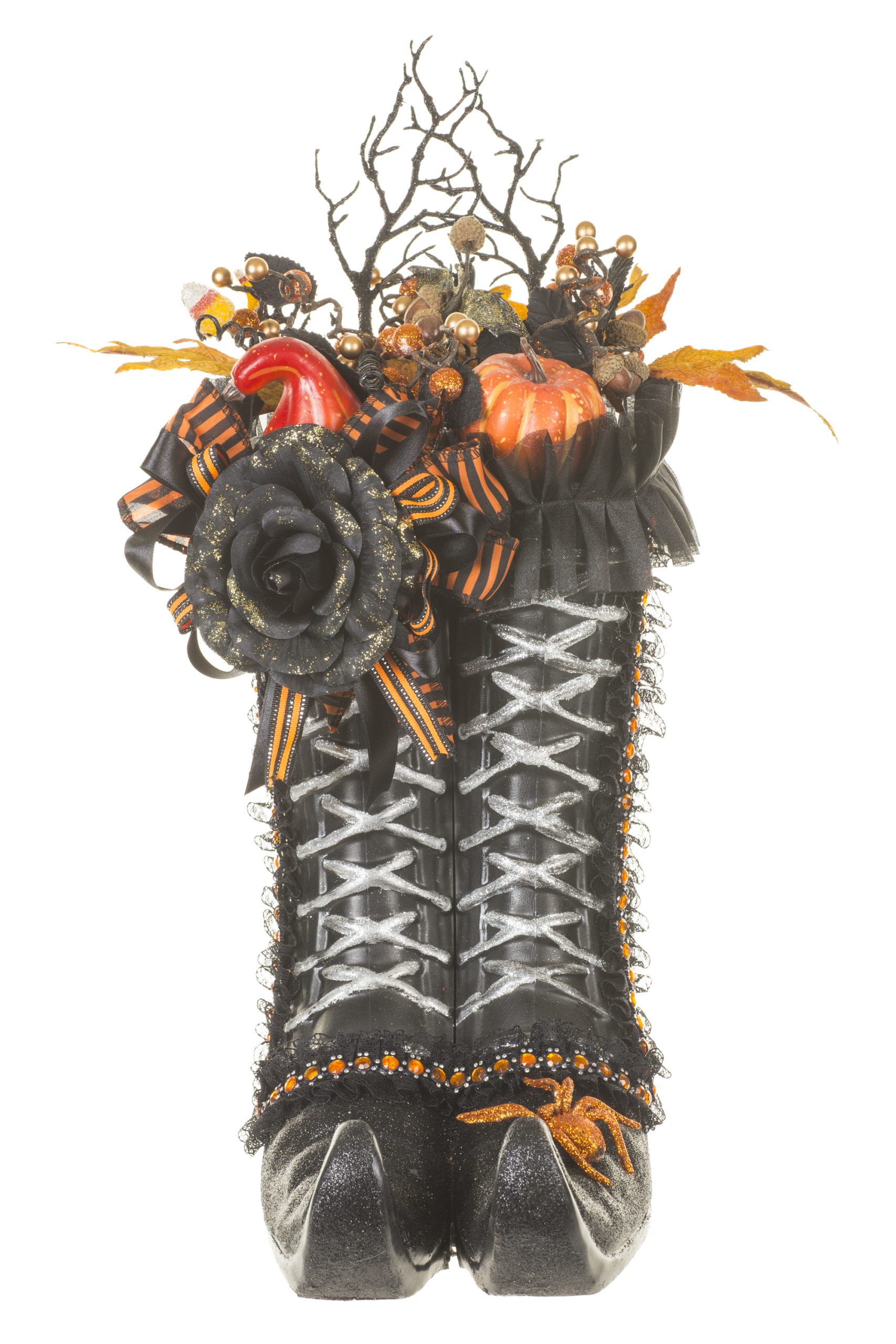 Black Witch Boots With Spider