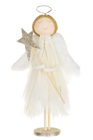 Cream Angel Girl With Starry Wand
