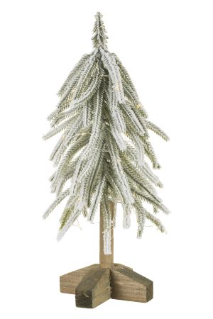 Table-top Green Balsam Fir LED Tree With Wood Base