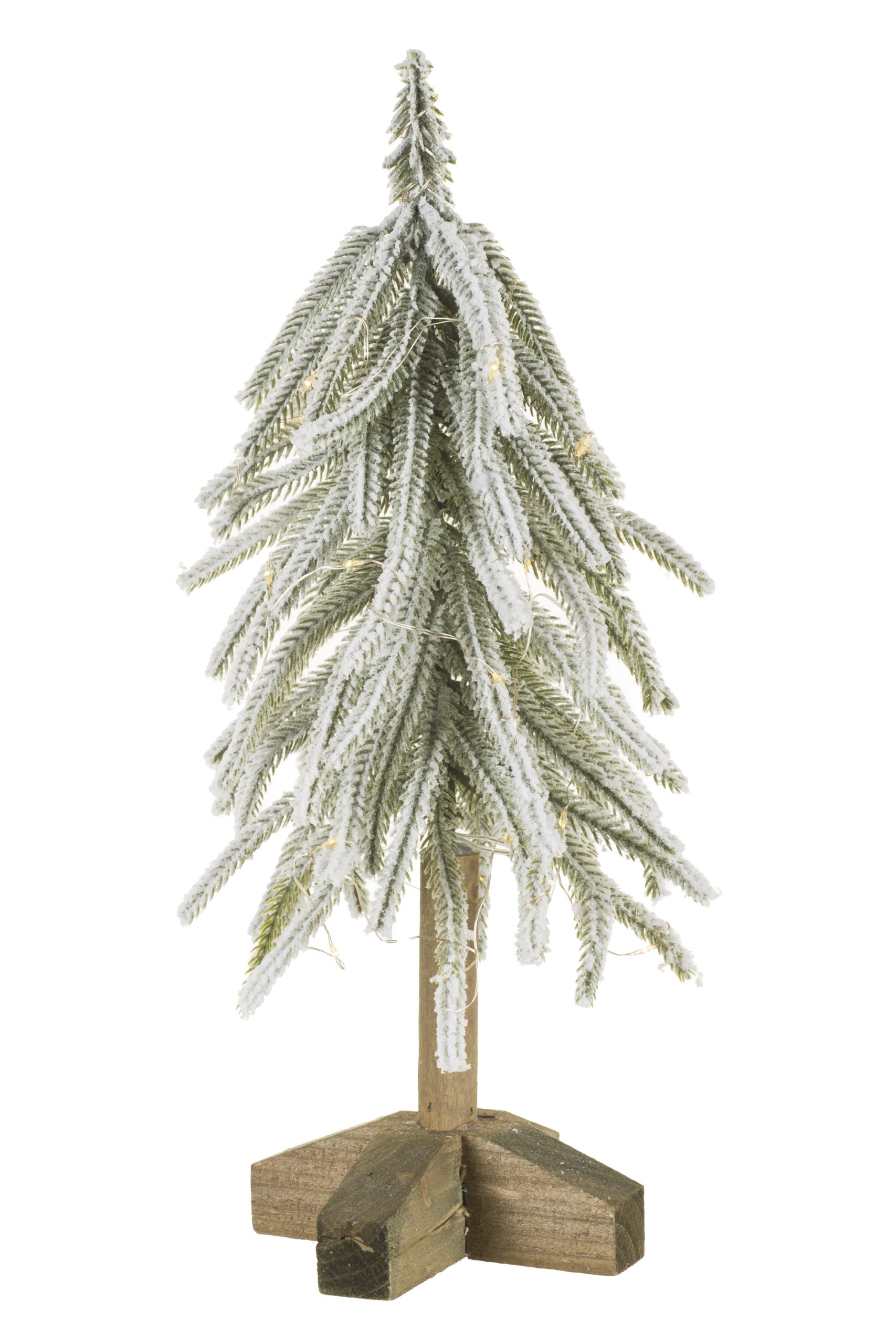 Table-top Green Balsam Fir LED Tree With Wood Base