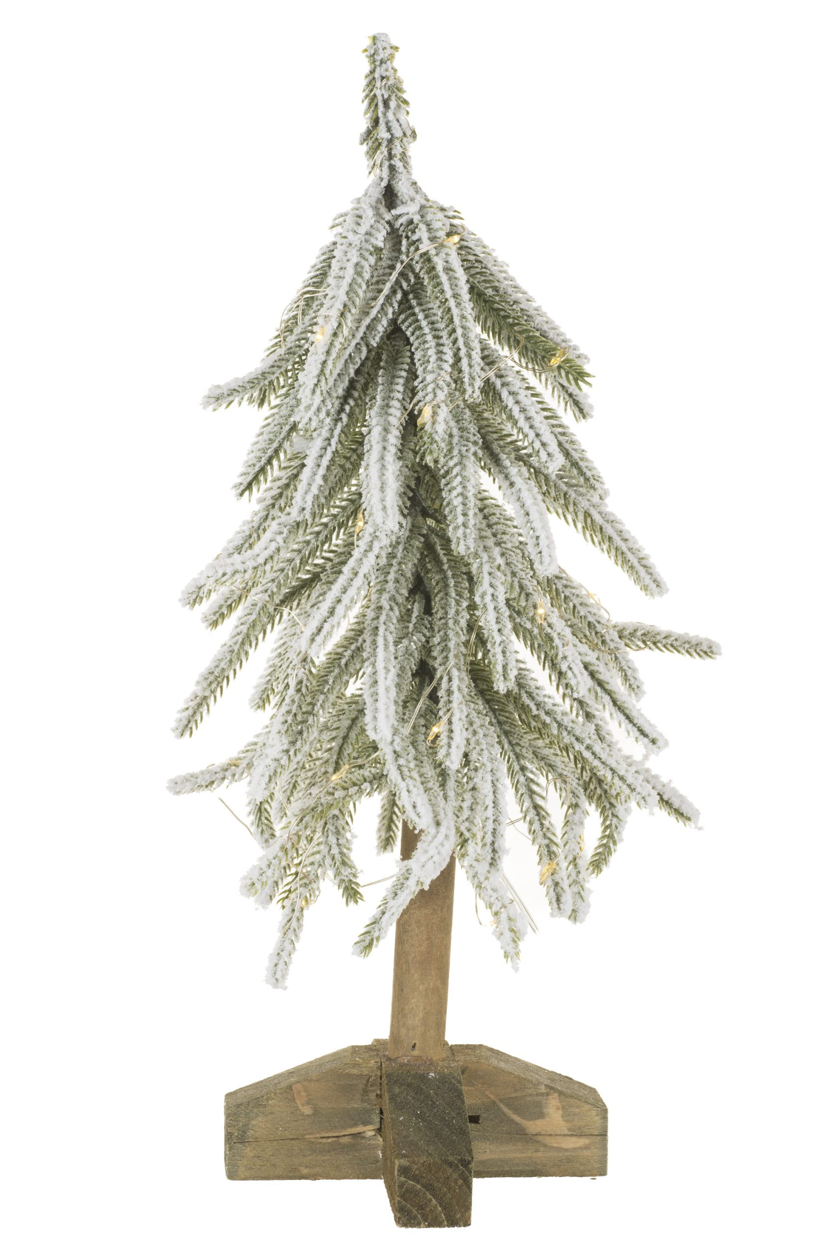 Table-top Green Balsam Fir LED Tree With Wood Base - Image 2