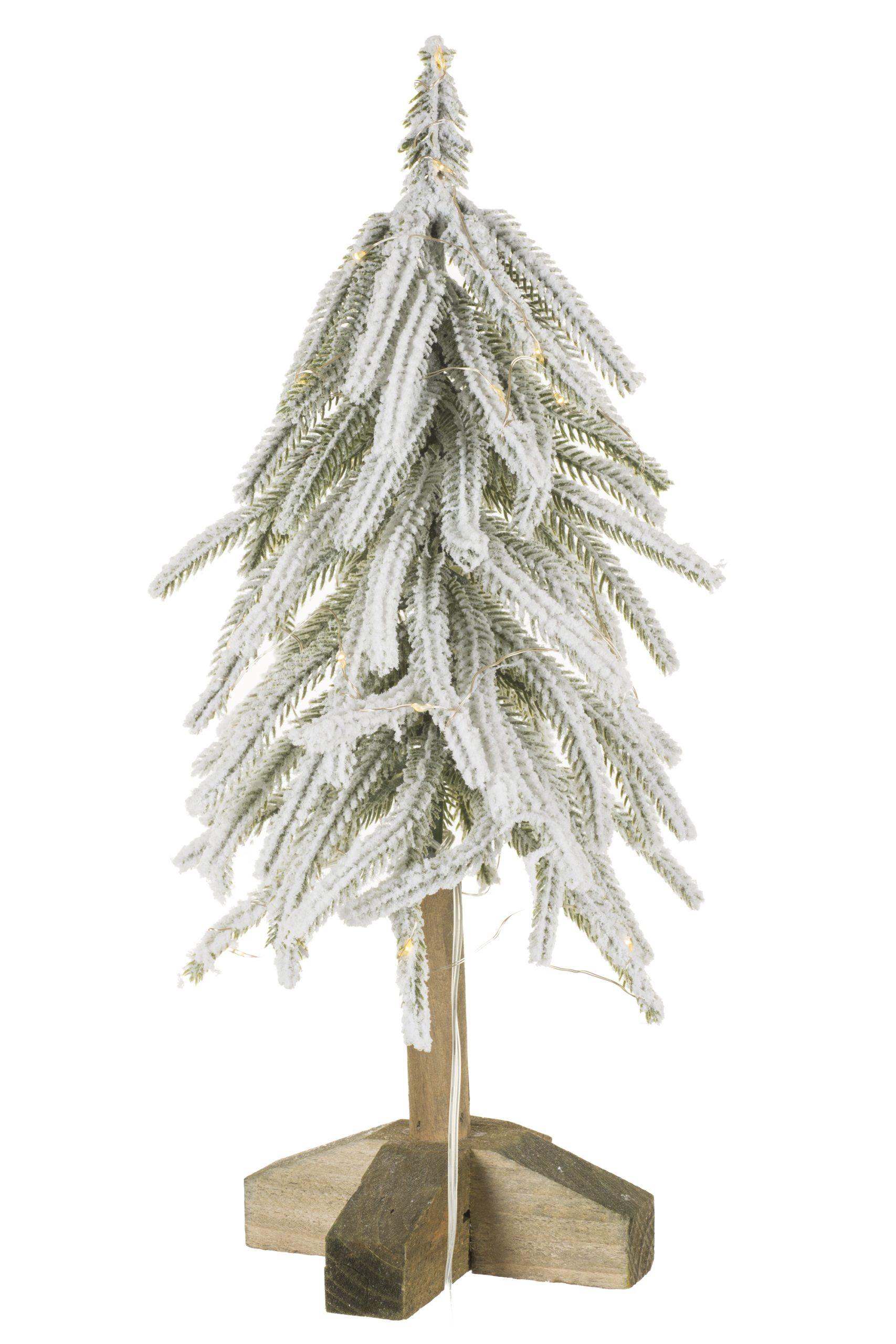 Table-top Green Balsam Fir LED Tree With Wood Base - Image 3