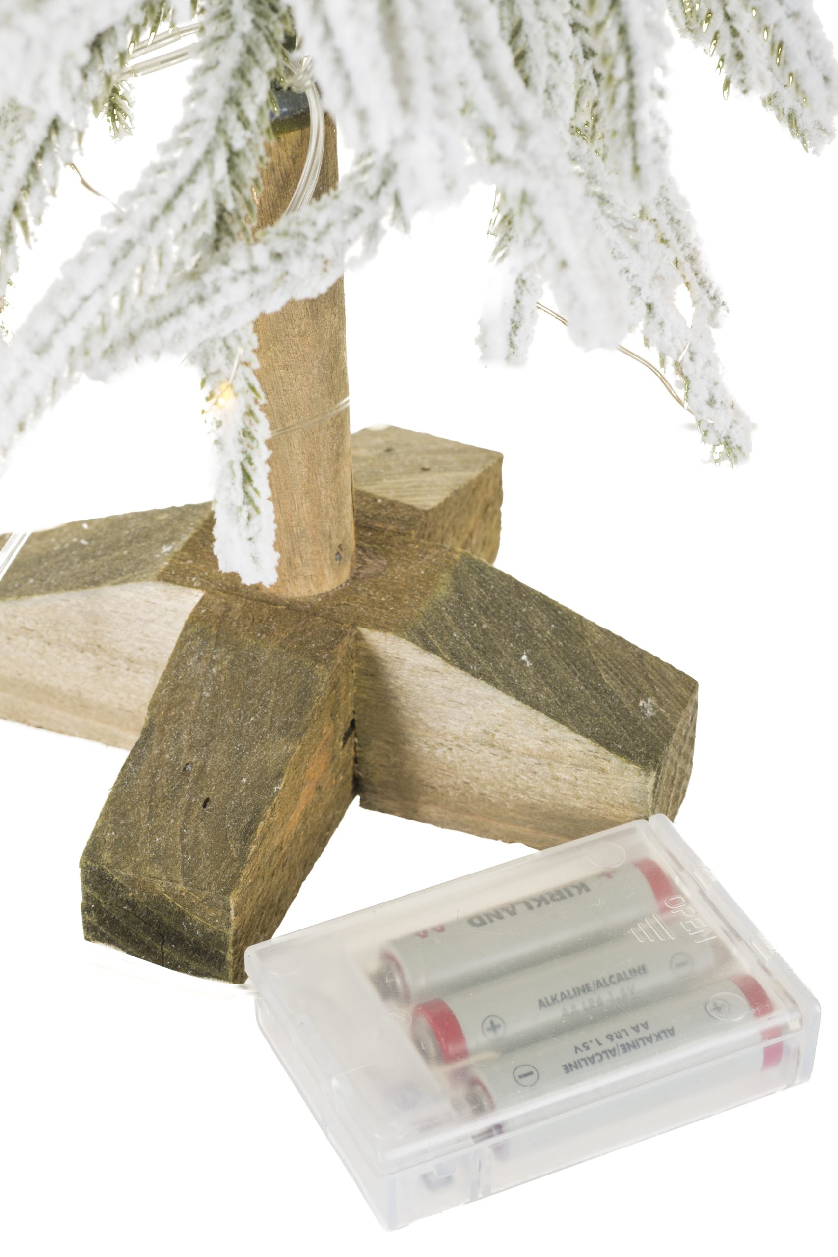 Table-top Green Balsam Fir LED Tree With Wood Base - Image 5