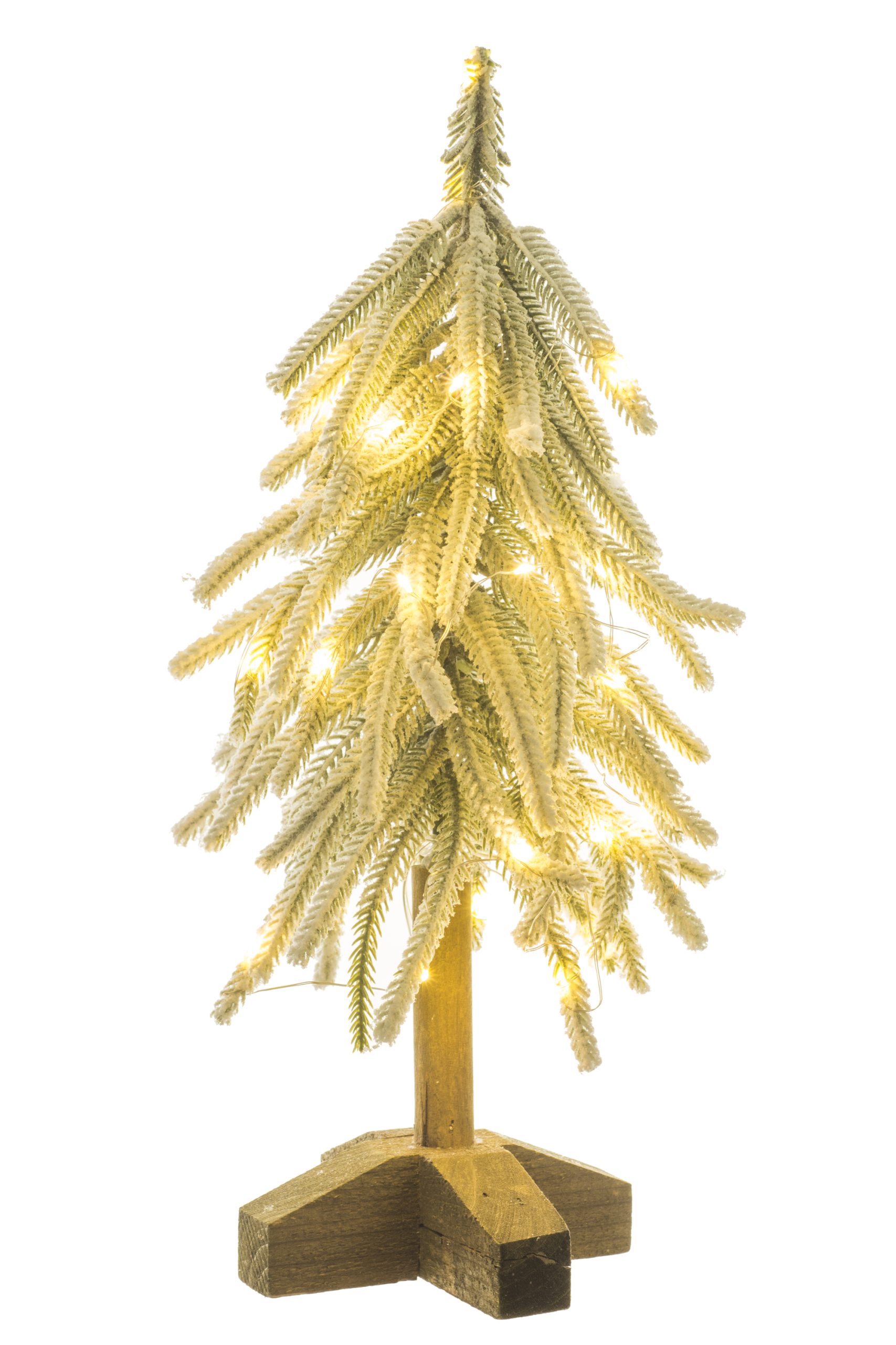Table-top Green Balsam Fir LED Tree With Wood Base - Image 6