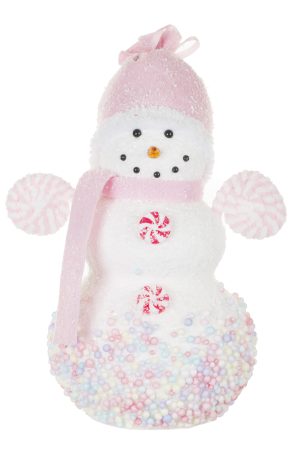 White Pastel Snowman With Twilly