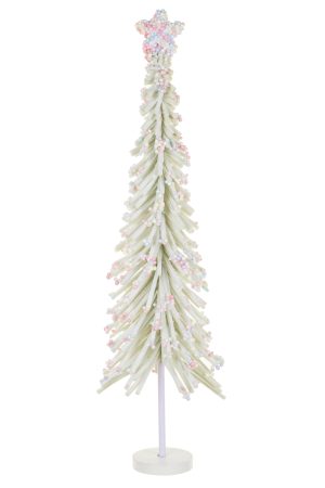 Soft Platinum Candy Ball Tree With Star Topper