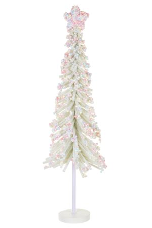 Soft Platinum Candy Ball Tree With Star Topper