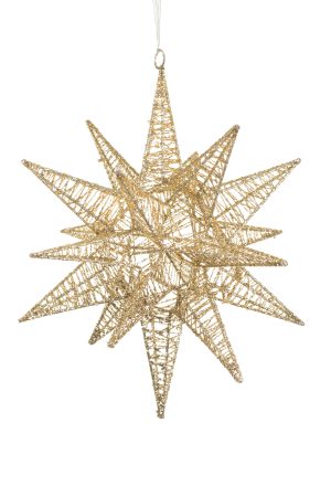 Medium Hanging Champagne Origami Star Decoration