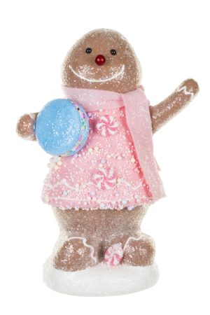 Brown Bald Gingerbread Girl With Candy Dress