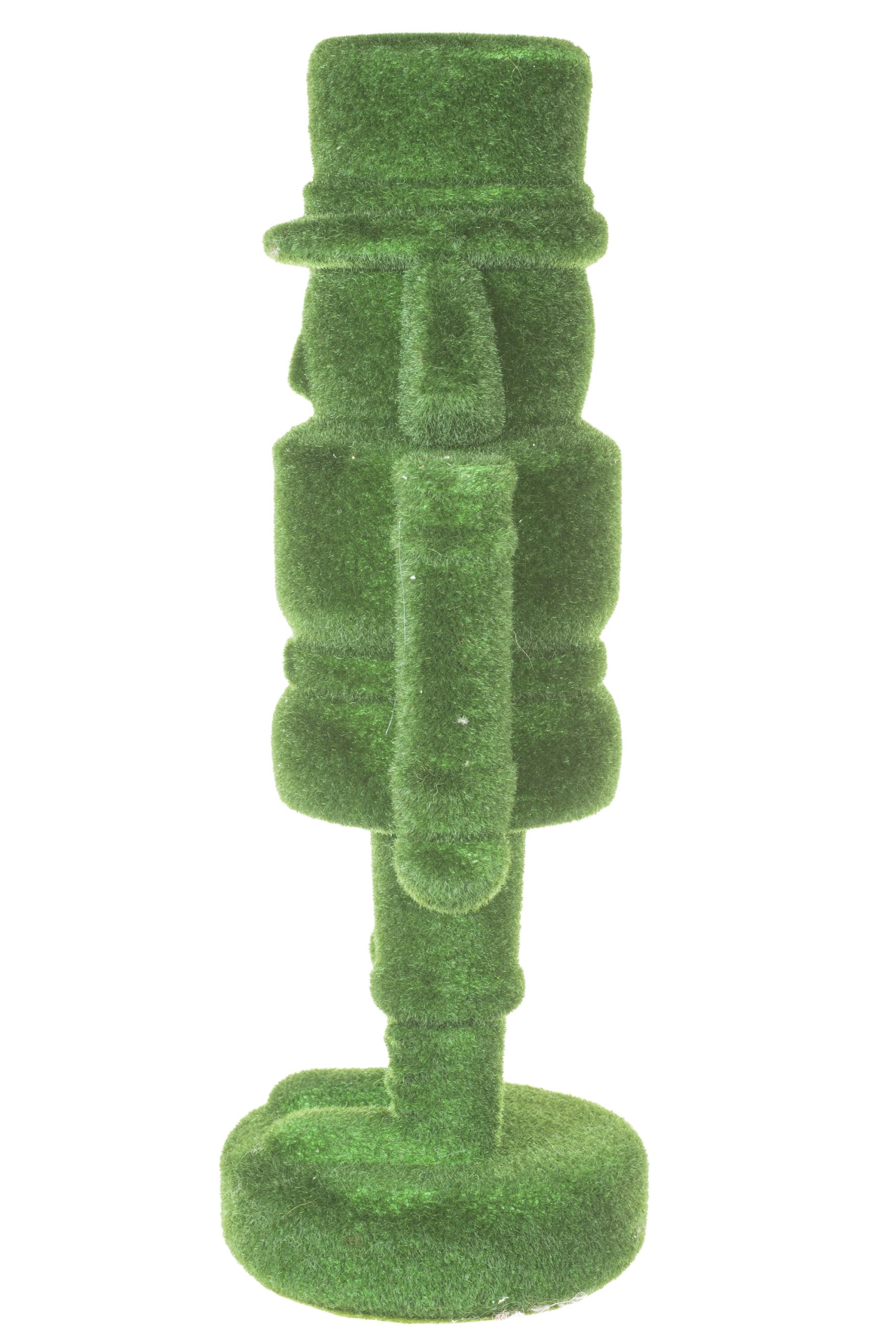 Small Forest Green Nutcracker Faux Topiary - Image 3