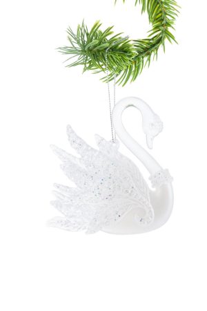 Assorted White Glazing Swan Ornament