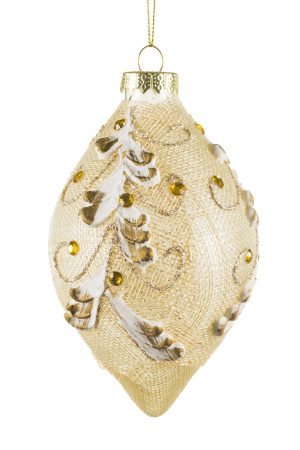 Platinum Finial Ornament With Gold Beads