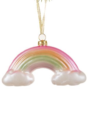 Baby Pink Rainbow Ornament With Cloud Bottom
