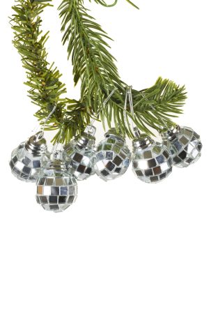 Pack of 6 Silver Disco Ball Gift Topper