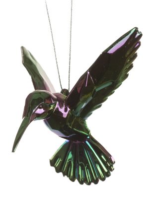 Green Oilslick Hummingbird Ornament