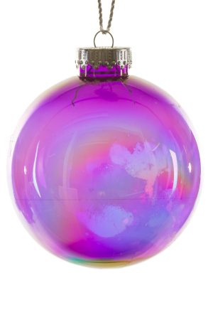 Purple Bauble Ornament With Reflective Shine