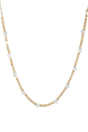 Hanging Beige Bead & Star Garland